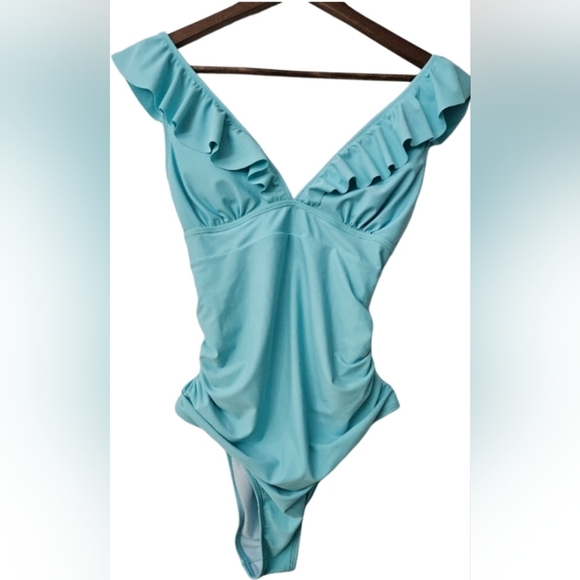 Cupshe Other - Cupshe one piece turquoise bathing suit w/ strappy back SZ M NWT